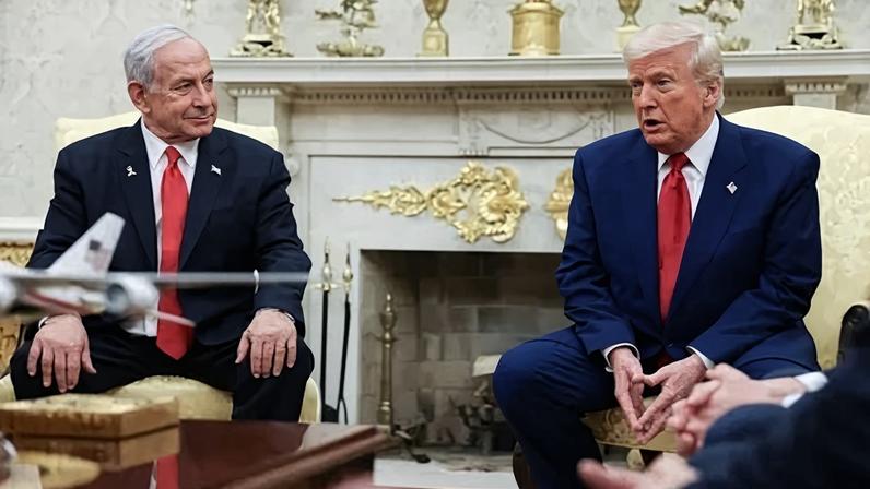 Donald Trump e Benjamin Netanyahu na Casa Branca