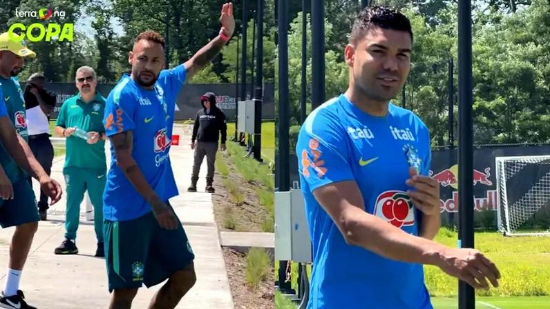 Casemiro reclama do calor em treino da Seleção com sensação térmica de 42°C