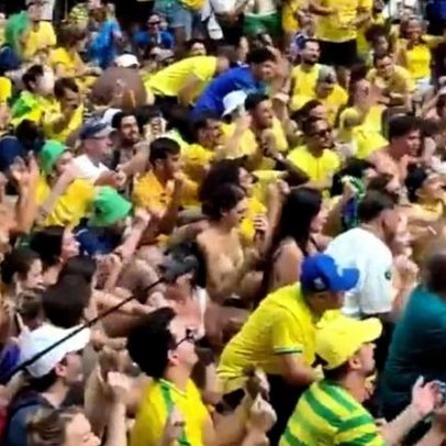 Torcida em Nova York cria versão brasileira da remada norueguesa