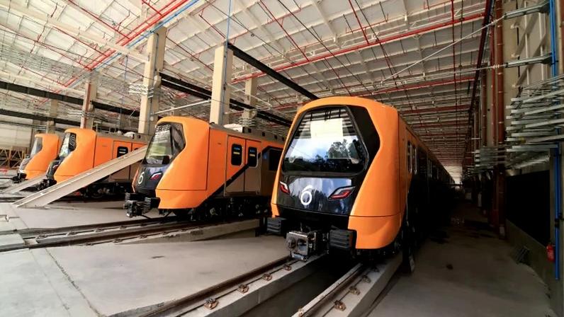Trens da Linha 6 do Metrô de São Paulo no Pátio Morro Grande
