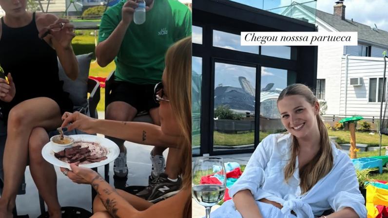 WAGs fazem churrasco antes de Brasil x Noruega
