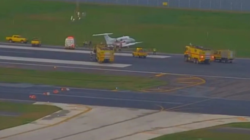 Jatinho saiu da pista no Aeroporto Santos Dumont e afetou voos seguintes | Foto: Reprodução / YouTube