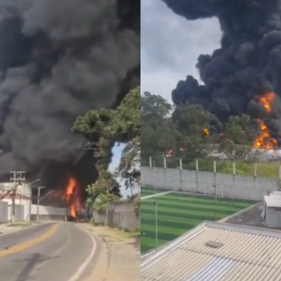 Incêndio atinge indústria química e causa explosões na Grande SP