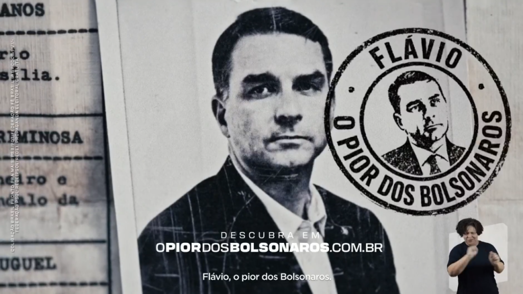 PT apresenta "currículo" atacando o histórico político de Flávio Bolsonaro. | Reprodução