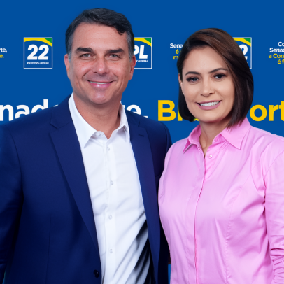 Flávio e Michelle Bolsonaro se reencontram após crise familiar e gravam juntos