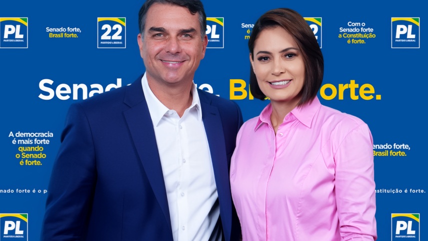 Flávio e Michelle Bolsonaro se reencontram após crise familiar e gravam juntos