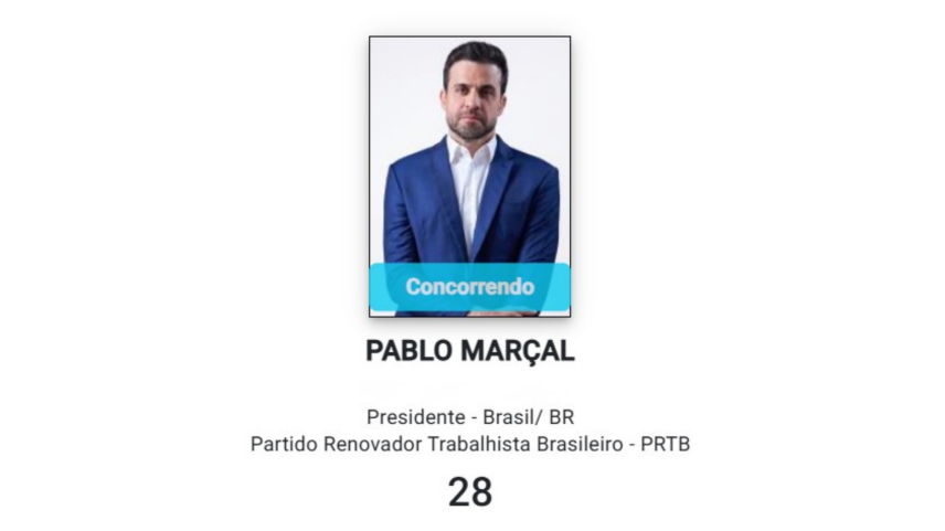 Pablo Marçal registra candidatura à presidência pelo PRTB