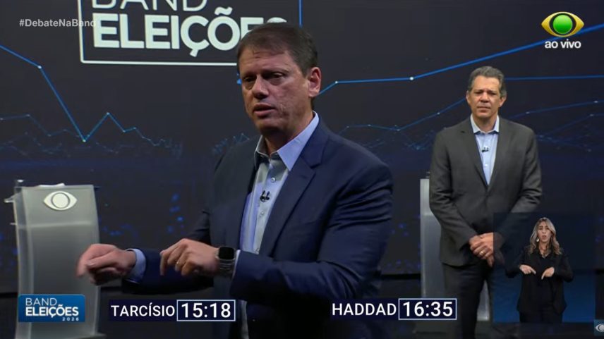 Tarcísio acusa Haddad de ligação com crime organizado em debate da Band