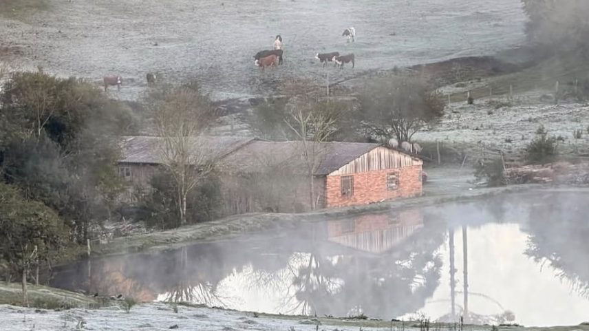 Frio intenso deixa cidades do Sul com temperaturas negativas e geada