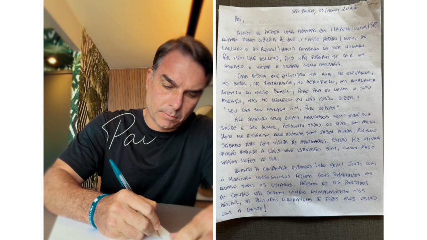 Flávio Bolsonaro escreve carta ao pai após ter visita negada por Moraes