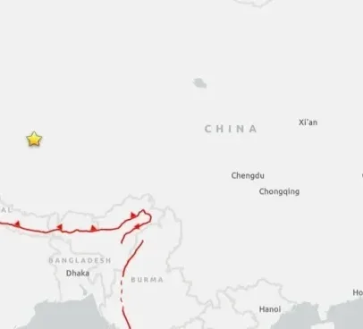 Terremoto de magnitude 5,0 atinge o Tibete, na China