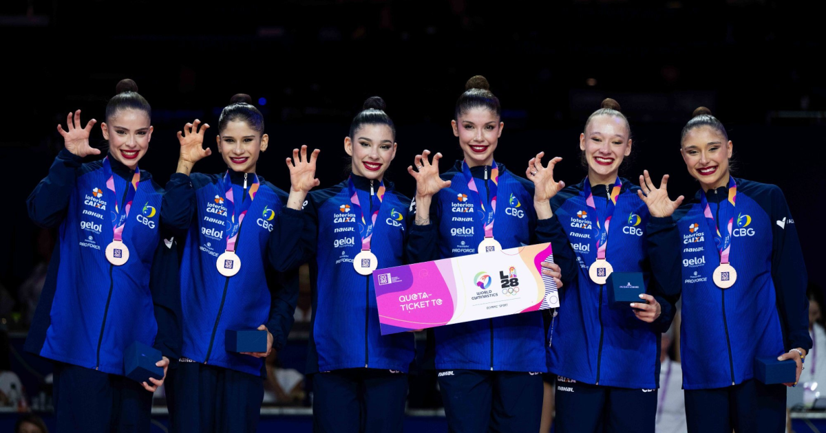 Brasil é bronze no Mundial de ginástica rítmica e garante vaga em LA 2028
