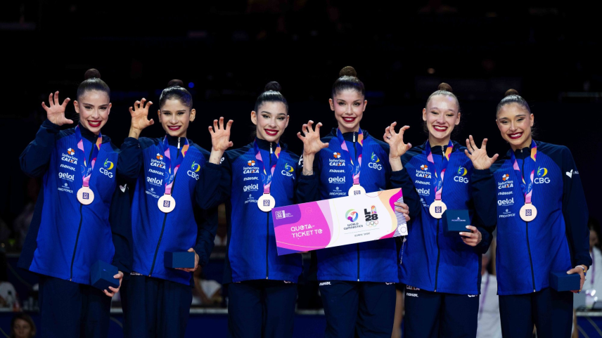 Brasil é bronze no Mundial de ginástica rítmica e garante vaga em LA 2028