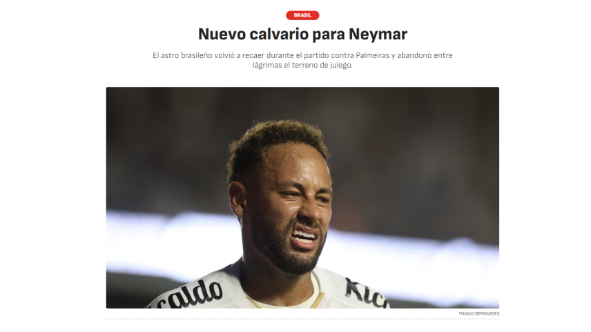 Jornal espanhol ironiza situação de Neymar no Santos