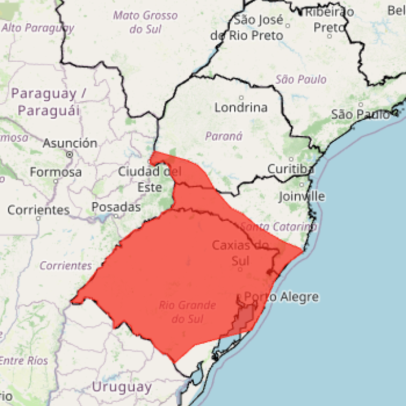 Inmet emite alerta vermelho para tempestades e ventos de 100km/h no Sul