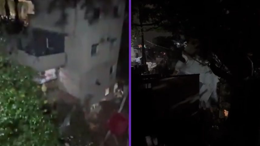 Prédio de cinco andares desaba no Morro do Cantagalo, no Rio