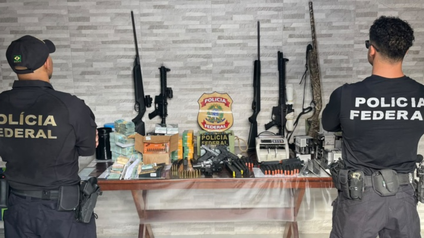 PF apreende 44 armas e R$ 535 mil em ação contra fraudes de CACs
