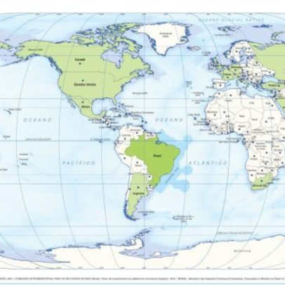 IBGE libera mapas-múndi com Brasil no centro no Dia da Independência