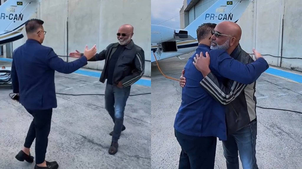 Rick e o empresário Bruno Avelar se encontraram mais cedo nesta segunda-feira (21). | Reprodução/Redes sociais