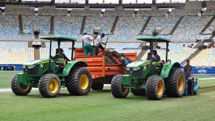 Maracanã inicia troca completa do gramado para a reta final de 2026