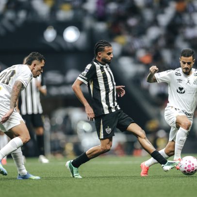 Borbas marca de bicicleta nos acréscimos, e Atlético-MG vira sobre o Santos