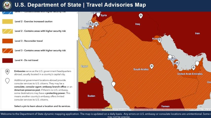 EUA ordena retirada funcionários da embaixada na Arábia Saudita