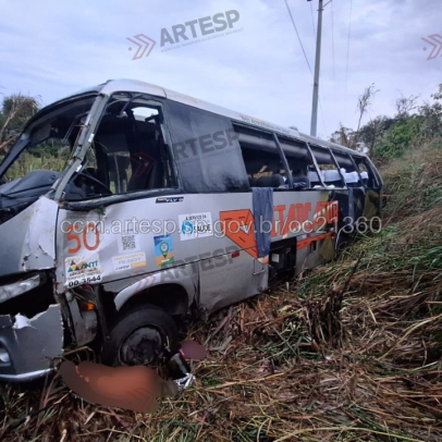 Acidente com micro-ônibus deixa 3 mortos e 10 feridos em rodovia de SP