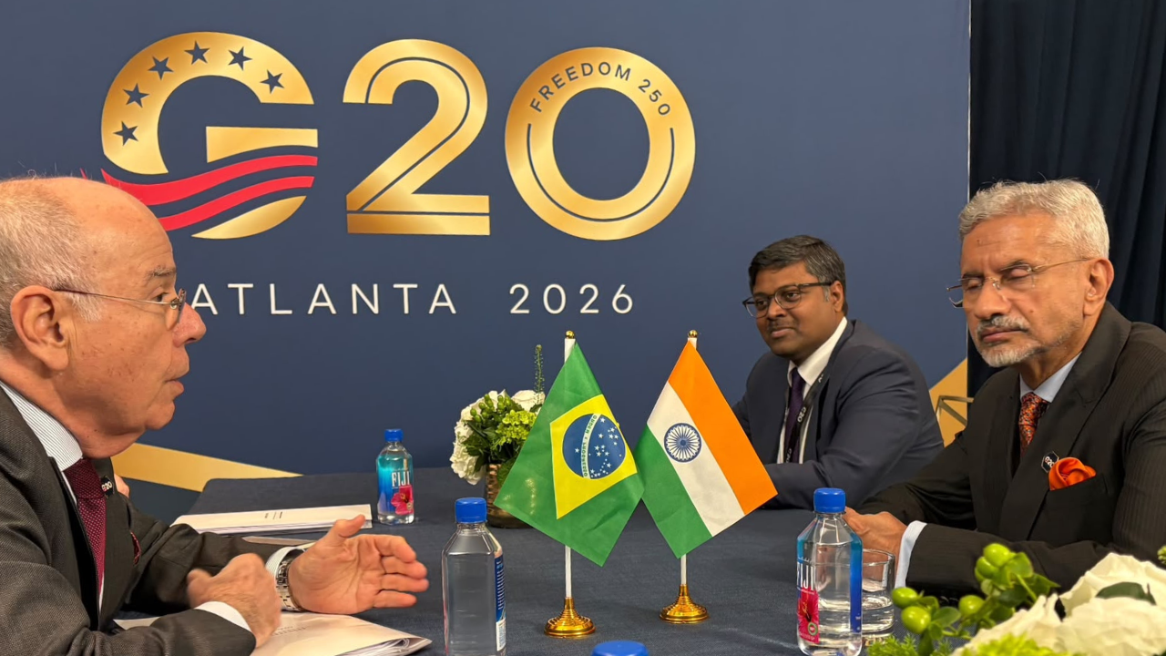 Rubio em reunião bilateral com o chanceler da Índia, Subrahmanyam Jaishankar. | Divulgação/Itamaraty