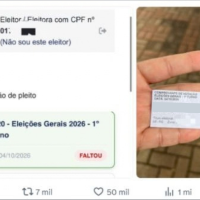 Eleitores relatam indicação "Faltou" no histórico do 1º turno no TSE