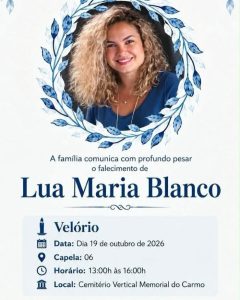 Informações do velório de Lua Blanco