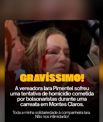 Post da vereadora Iara Pimentel (PT)