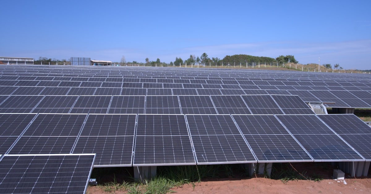 Usina de energia solar da Sabesp em Aguaí (SP), na região de Campinas (Foto: Divulgação/Sabesp)