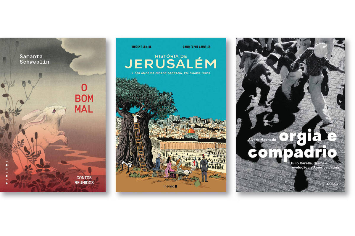 'O Bom Mal', 'História de Jerusalém' e 'Orgia e Compadrio' são os lançamentos destacados pela Tudo a Ler nesta semana (Foto: Núcleo de Imagem)