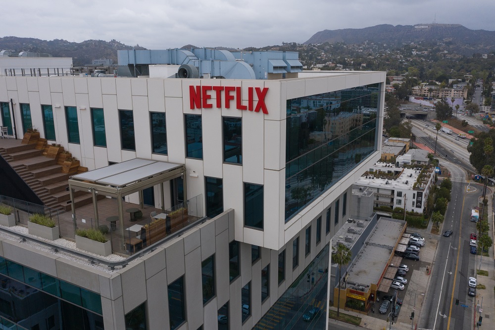 Sede da Netflix na Sunset Boulevard em Los Angeles (Foto: Bing Guan/Bloomberg)
