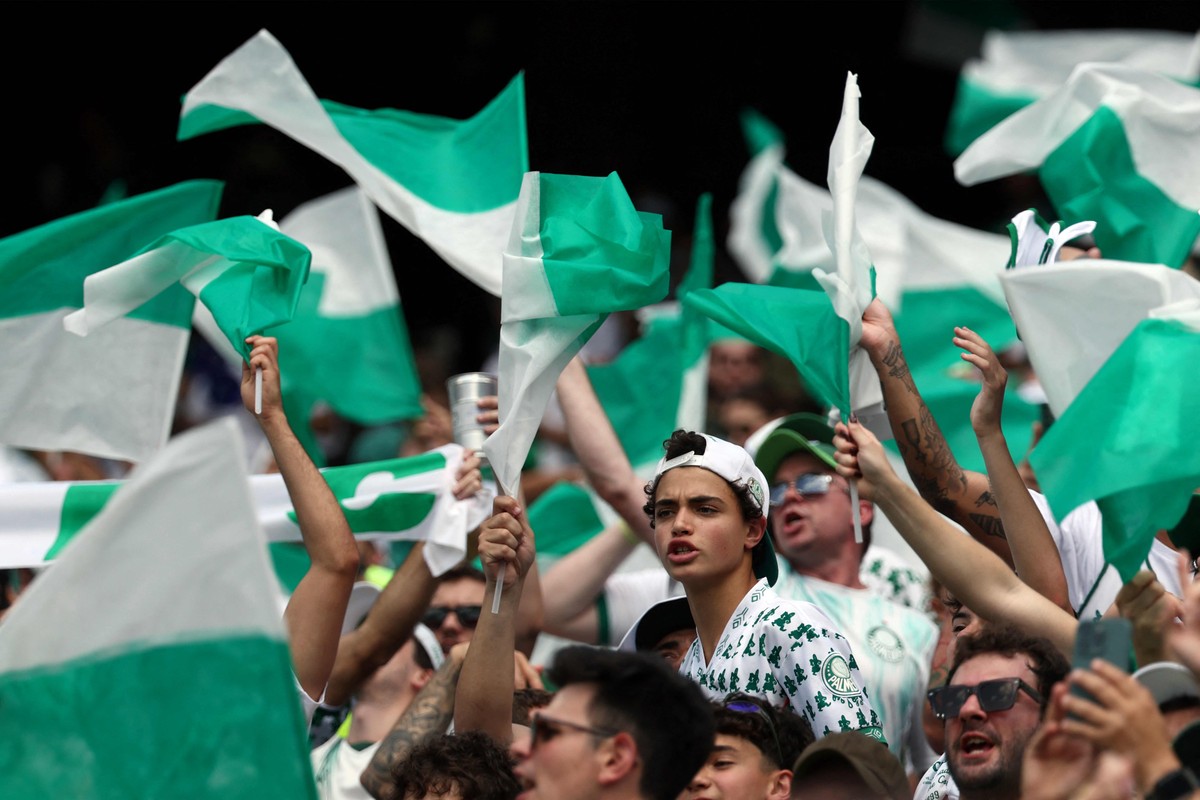 Torcedores brasileiros vivem intensa emoção na Copa do Mundo de Clubes Torcida do Palmeiras no MetLife Stadium (Foto: FRANCK FIFE / AFP)