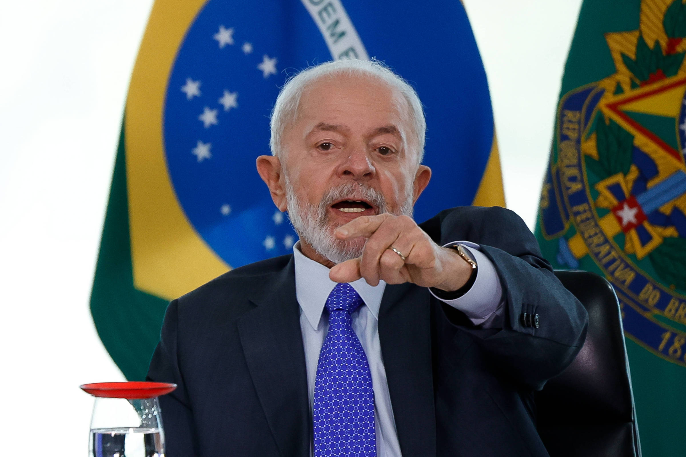 O presidente Lula em reunião com empresários da indústria de alimentos (Foto: Pedro Ladeira/Folhapress)