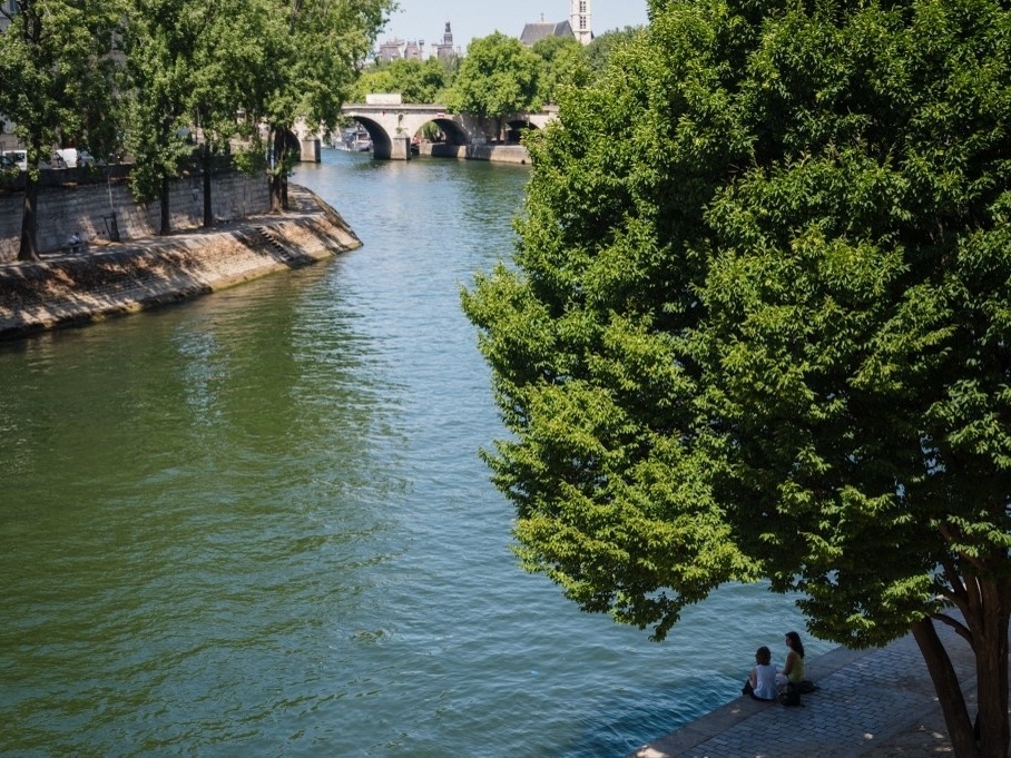 Paris libera natação no rio Sena após um século de proibição Águas do rio Sena, em Paris (Foto: Dimitar DILKOFF / AFP)