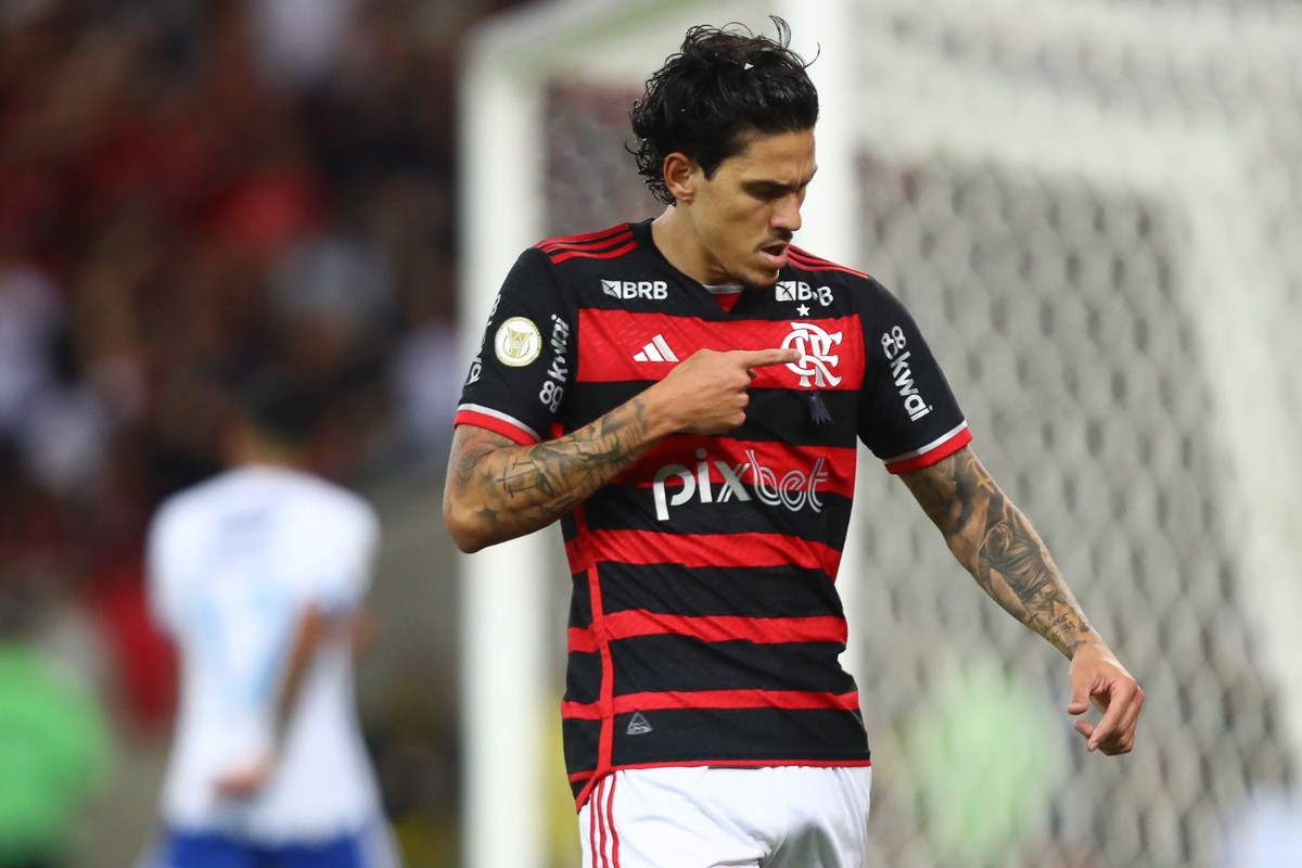Pedro recebe proposta do Monterrey, mas Flamengo considera valores insuficientes Pedro — Foto: Gilvan de Souza/Flamengo