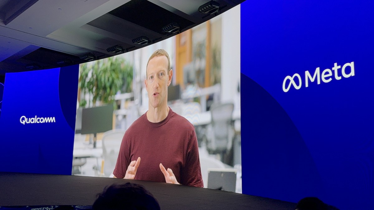 Mark Zuckerberg, diretor-executivo e fundador do Facebook, fala sobre IA generativa (Foto: Bruno Rosa)