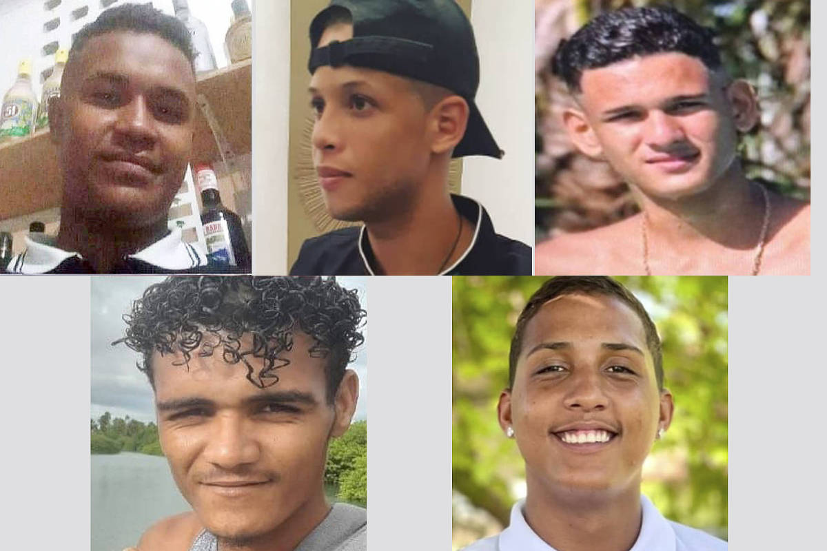 Polícia investiga envolvimento do CV em casos de desaparecimentos em Alagoas Eduardo dos Santos, Pedro Willian, João Victor Pinto, Laudevanio Silva e Guilherme Santos, que desapareceram em Alagoas (Foto: Reprodução)