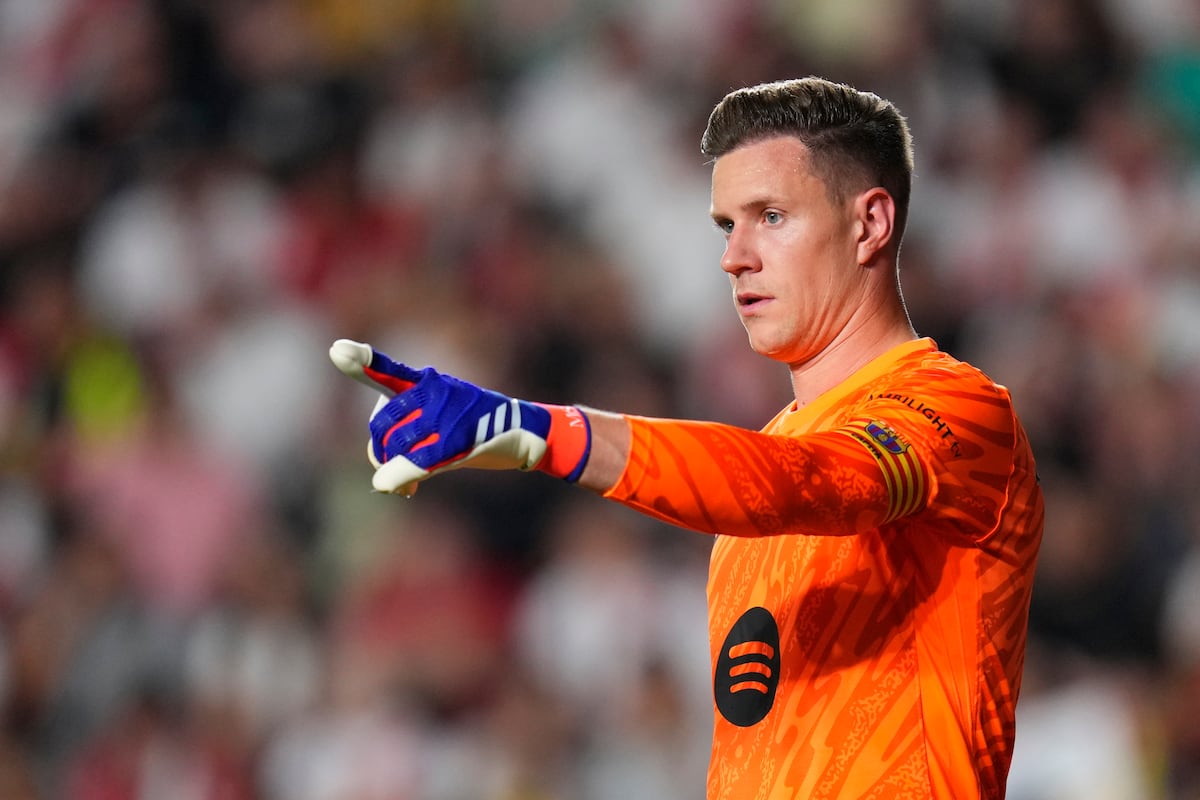 LaLiga definirá futuro de Ter Stegen no Barcelona após impasse Marc-André ter Stegen durante a partida contra o Rayo Vallecano em agosto de 2024. (Foto: Manu Fernandez/AP)