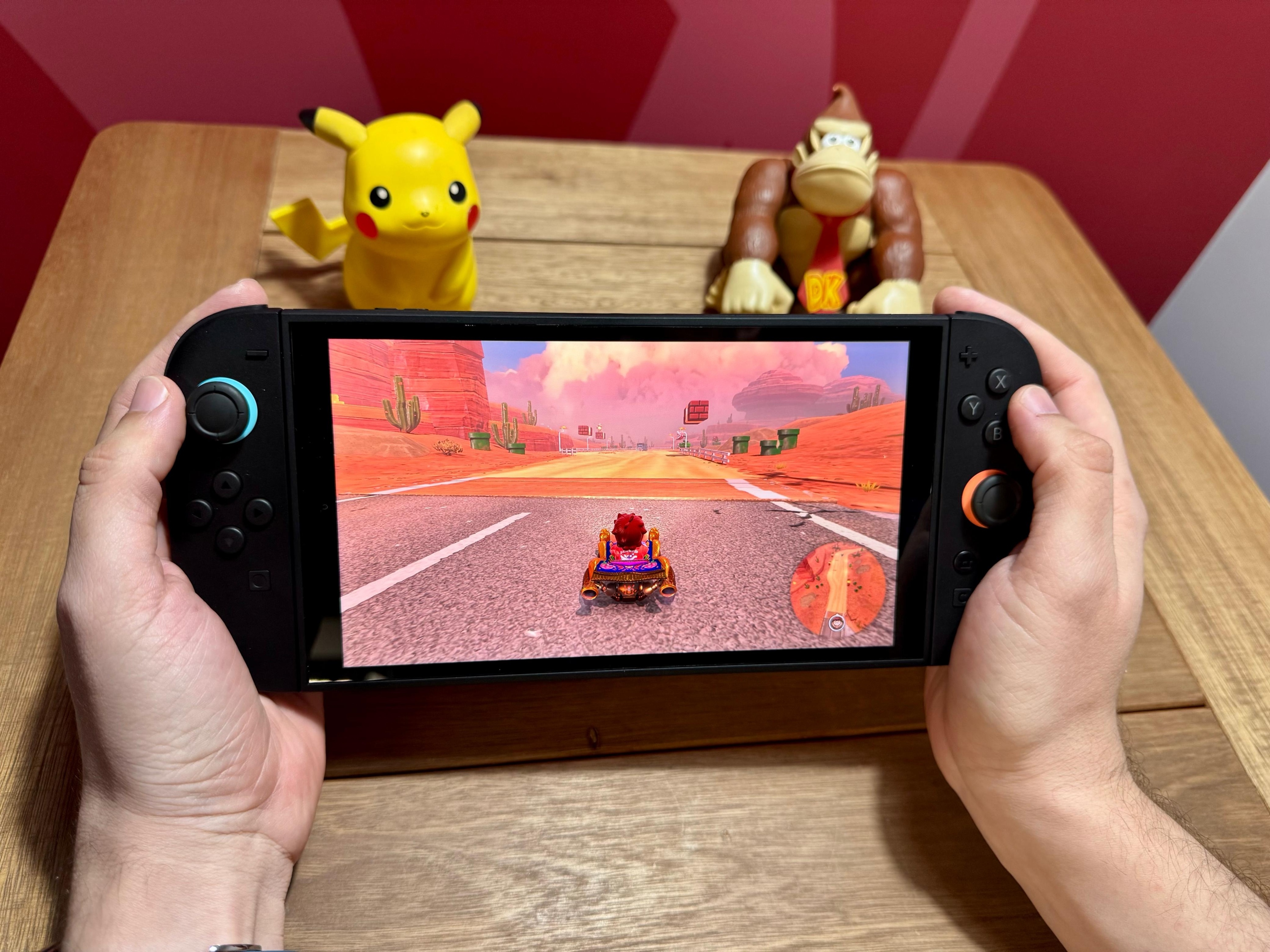 Nintendo Switch 2: jogando Mario Kart World (Foto: Afonso Ferreira/UOL)