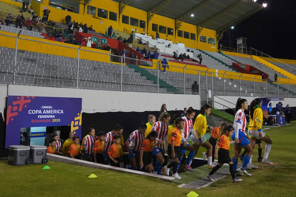 Jogo da Copa América entre Paraguai e Brasil, em Quito (Equador), no dia 22 de julho de 2025. (Foto: Dolores Ochoa/AP)