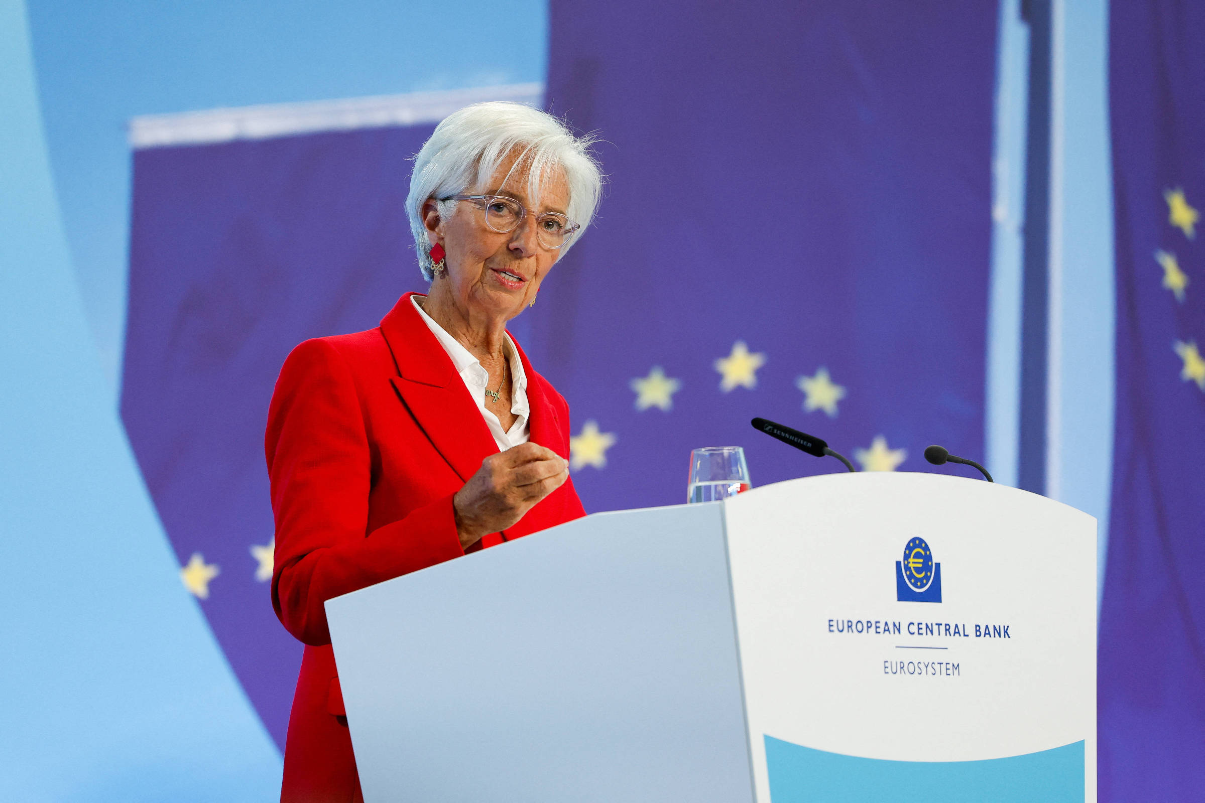 Presidente do BCE (Banco Central Europeu), Christine Lagarde, em coletiva de imprensa em Frankfurt, na Alemanha (Foto: Heiko Becker - 5.jun.25/REUTERS)