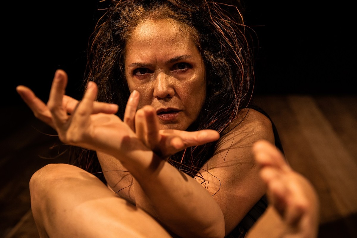 Tereza Seiblitz estrela o monólogo 'Carangueja', com texto idealizado por ela — Foto: Renato Mangolin/Divulgação