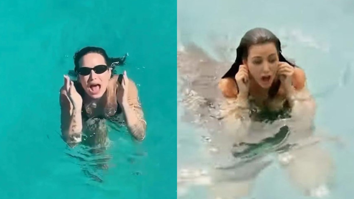 Durante a lua de mel, entre um mergulho e outro, Demi Lovato decidiu adicionar uma pitada de cultura pop ao roteiro romântico (Foto: Reprodução/Redes sociais).