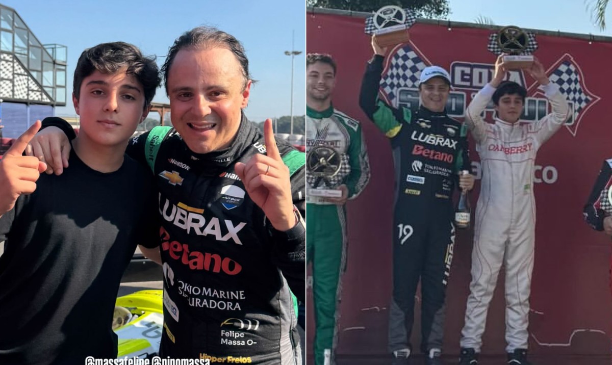Felipe Massa e o filho, Pipo, venceram competição de kart (Foto: Reprodução/Redes sociais)