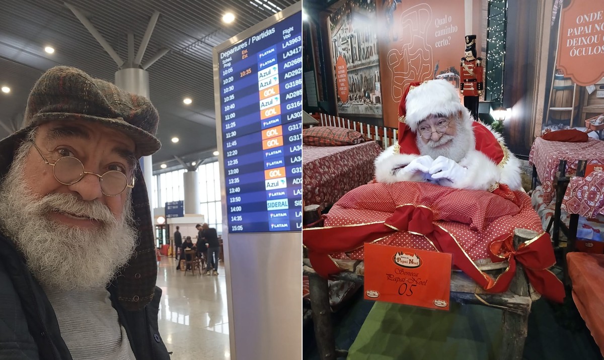 Papai Noel é detido em aeroporto no RS e levado para sala de investigação Limachem Cherem roda o Brasil em eventos natalinos (Foto: Arquivo Pessoal)