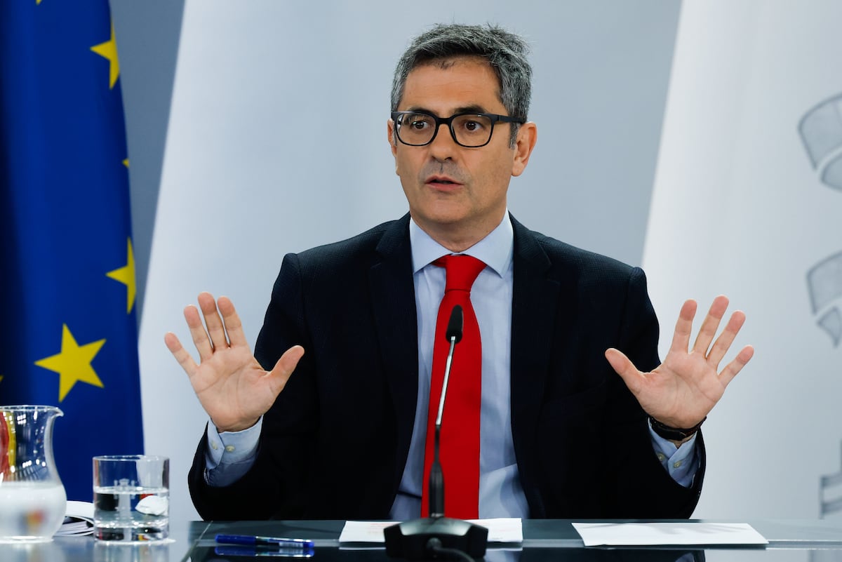 Choque no governo espanhol após controle de segredos de Estado O ministro da Presidência, Justiça e Relações com as Cortes, Félix Bolaños, em coletiva de imprensa após a reunião do Conselho de Ministros, nesta terça-feira. (Foto: JJ. Guillén (EFE))