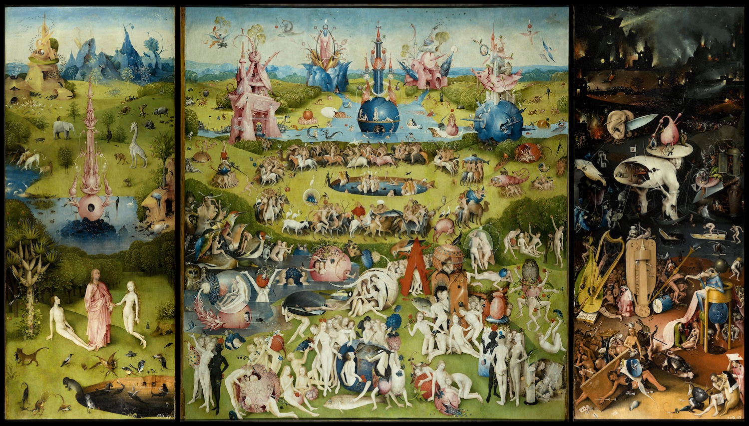 Jéronimo Bosch, O Jardim das Delícias Terrenas, c. 1490–1510 Coleção do Museu do Prado, Madrid. Imagem digital: Wikimedia Commons. (Foto: Reprodução)